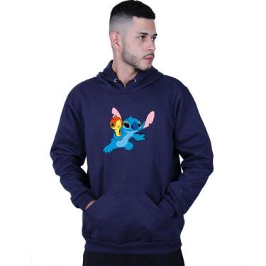 Imagem de Moletom Unissex Canguru Lilo Stitch Arma - Lafre, Azul marinho, P