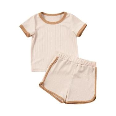 Imagem de Conjunto De Shorts De Manga Curta De Algodão Para Meninos E Meninas, 2