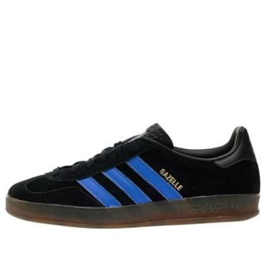 Imagem de adidas Originals Tênis masculino Gazelle Indoor, Core Black/Blue/Gum, 34