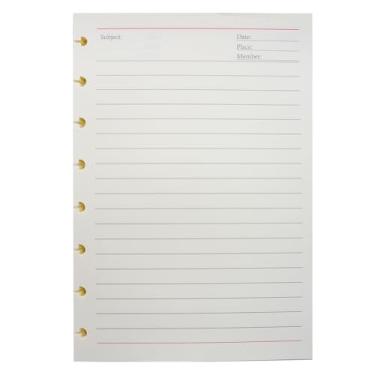 Imagem de ITSYHPRO Refil A5 Junior Size Discbound 14.6 cm x 21.0 cm 8 Discos Papel Discbound Planner Inserções 60 Folhas/120 Páginas (Papel Forrado Creme)