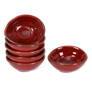 Imagem de vicrays Tigelas de molho de cerâmica – Pequenas xícaras de charcutaria para cozinhar condimento prato de óleo mini pratos de tapas para soja sushi salsas wasabi aperitivo sobremesa - conjunto de 6