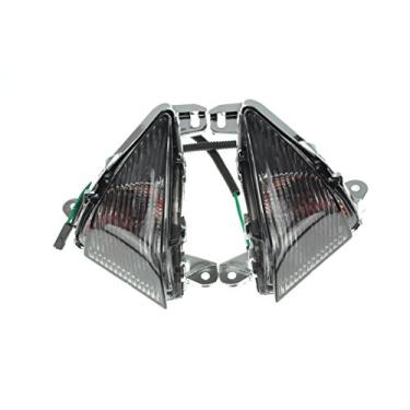 Imagem de TOPZONE Compatível com Kawasaki Ninja ZX-14R/ZX-10R/ZX-6R; CONCOURS 14 ABS; GTS GTR1400; 1400GTR; ZZR1400; Lâmpada Idicadora Frontal Pisca-pisca (lâmpadas de halogênio instaladas, lentes de fumaça)