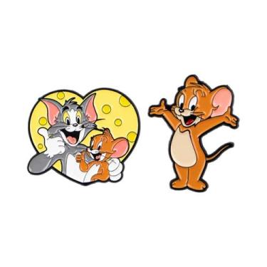 Imagem de Broches De Esmalte De Gato E Rato De Anime Para Crianças, Distintivo D