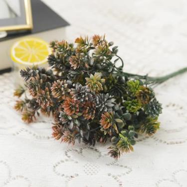 Imagem de Margarida artificial, grama verde, plástico, decoração para casa, parede, jardim, sala de casamento, plantas para festa, arranjos falsos, acessórios (marrom brilhante)