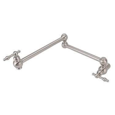 Imagem de Depisuta Torneira de Preenchimento de Maconha, Torneira de Cozinha de Braço de Articulação Dupla Montada Em Parede G1/2, Torneiras de Pia Rotativa de 360 ​​graus (Escovado)