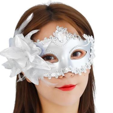 Imagem de Máscara Flor e Strass Festa Baile De Gala Show Eventos Feiras Cores M7