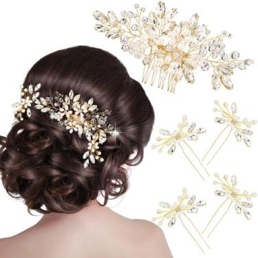Imagem de Acessórios de cabelo Yeshone Wedding Hair Comb com alfinetes de cabelo
