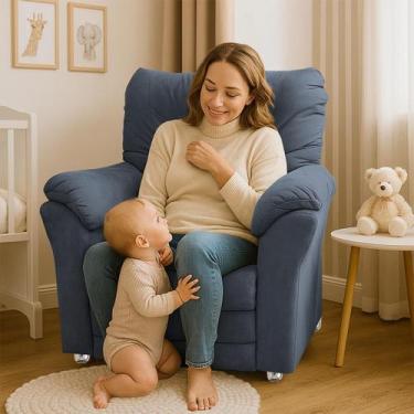 Imagem de Poltrona Reclinável Manu Extensão De Cílios ou Amamentação Quarto Sala