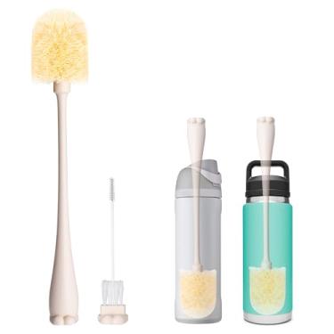 Imagem de Bluwing Limpador de escova de garrafa de água, escova de limpeza de garrafa 2 em 1 para garrafas YETI Rambler, copos de copo, outras escovas de limpeza de garrafas de água (branco)