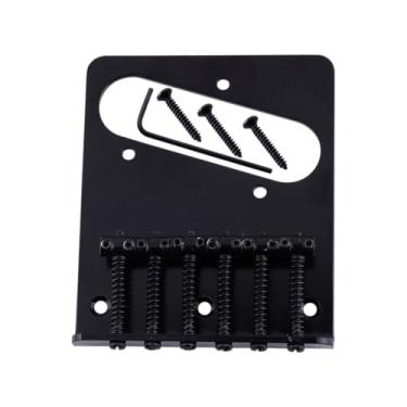 Imagem de DIAO79NI TL 6-Saddle Top Loader Vintage Bridge para guitarra elétrica Fender Squier Tele Telecaster (preto)
