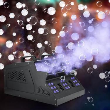 Imagem de Máquina de bolhas de neblina de 1500 W, 18 luzes RGB, máquina de fumaça com 2 ventiladores de bolhas, controle DMX para festa, casamento, DJ, Halloween, Natal, ao ar livre
