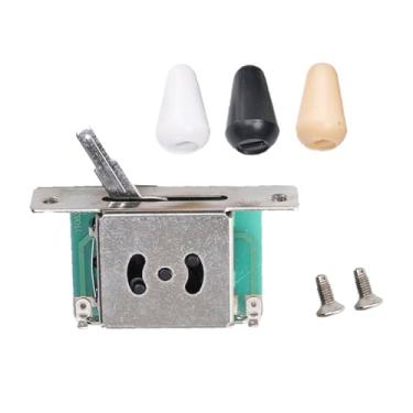 Imagem de DIAO79NI Interruptor seletor de captador de guitarra métrico de 5 vias para Stratocaster e Telecaster, preto, branco e pontas creme