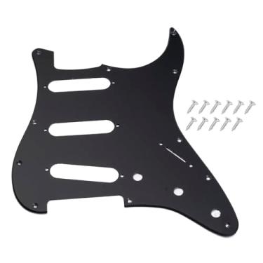 Imagem de DIAO79NI Pickguard SSS Strat de 11 furos para guitarra elétrica Fender USA/Mexican Made Standard Stratocaster estilo moderno, preto fosco, 1ply.