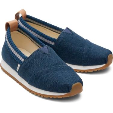 Imagem de TOMS Tênis infantil unissex Alpargata Resident Slip-On, Majolica Blue Heritage Canvas, 19 BR