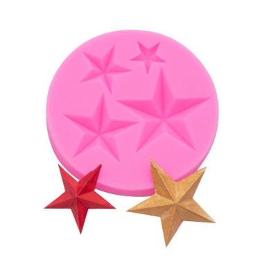 Imagem de Molde Silicone 4 Estrelas Estrla Davi Fondant Biscuit Resina