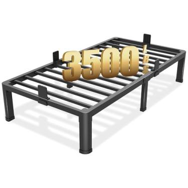 Imagem de Yitong Angel Estrutura de cama de solteiro de 30 cm com pernas de canto redondo, rolha deslizante de colchão, plataforma de metal resistente de 1,587 kg, sem necessidade de mola box, suporte de ripas