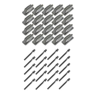 Imagem de Kit 20 Canoas Tom Caixa Cromo 19.07 + 20 Parafusos 51X6Mm M6