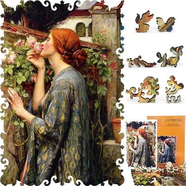 Imagem de Wooden Puzzle for Adults - Unique Shaped Pieces - Made in The USA by FoxSmartBox - 200 Pieces - The Soul of The Rose