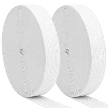 Imagem de Coopay Carretel elástico de 22 metros para costura, carretel de malha com faixa elástica de alta elasticidade 2,5 cm de largura, 2 rolos para costurar cintura roupas calças cinto vestido artes ou