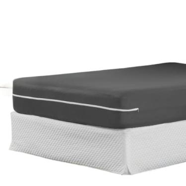 Imagem de Capa Protetora Para ColchãO Casal Queen/King - Com ZíPer Completo E Malha RespiráVel - Protetor ImpermeáVel E AntiáCaros(Chumbo,Casal)