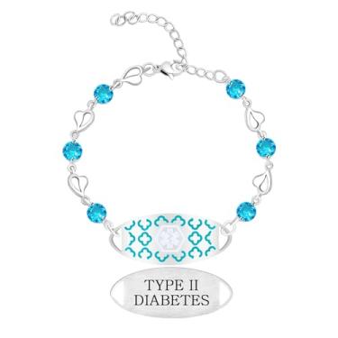 Imagem de Zircobic Pulseira de identificação personalizada com design floral elegante para mulheres e viajantes | Pulseira ajustável de alerta de 3 cores | Informações gravadas ou joias de saúde com código QR