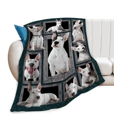 Imagem de Kylora Cobertor Bull Terrier Bull Terrier, Cobertores aconchegantes de flanela de lã, presentes leves para amantes de cães para homens, mulheres e adultos, para decoração de sofá, cama, 101 x 127 cm
