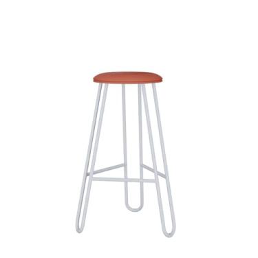 Imagem de Banqueta Alta Ginger Courino Marte Terra Rosê Est.branca