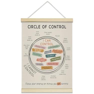 Imagem de rizotus Moldura para pôster de saúde mental, pôsteres artísticos de parede círculo de controle, moldura inspiradora para decoração de parede de escritório, sala de aula, terapia de escritório, 30 x 40