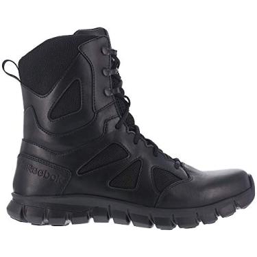 Imagem de Reebok Bota tática feminina acolchoada Sublite de 20,32 cm - Rb806, Preto, 8.5