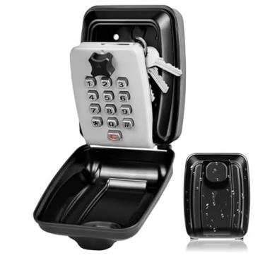 Imagem de Caixa de bloqueio de chave com combinação de código de senha de 12 dígitos grande capacidade montada na parede caixa de janela de carro caixa segura de armazenamento cadeado grilhão sobressalente