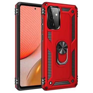 Imagem de SORAKA Capa para Samsung Galaxy A72 com suporte para anel Capa Slim Fit de TPU macio Capa Samsung Galaxy A72 5G com placa de metal para suporte magnético de telefone para carro