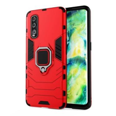 Imagem de SORAKA Capa para OPPO Find X2 5G com suporte para anel Capa Slim Fit de TPU macio Capa OPPO Find X2 5G com placa de metal para suporte magnético de telefone para carro