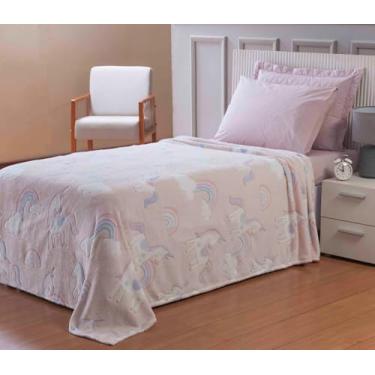 Imagem de Manta Shine Mágica Fluorescente Solteiro 1,50m x 2,20m – Microfibra Luminosa que Brilha no Escuro Infantil (UNICÓRNIO ROSA)