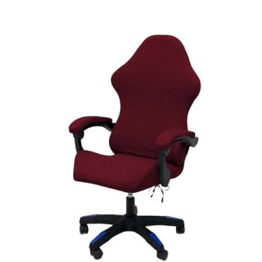 Imagem de Conjunto de capa de cadeira de jogos com capas de apoio de braço, capa elástica de jacquard, 1 capa de ajuste de forma e capas de braços de cadeira incluídas (sem cadeira (vermelho)