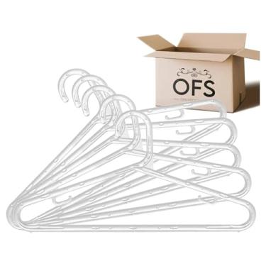 Imagem de Kit 5 Cabides Acrílico Transparente Tradicional Fino para Roupas Closet Guarda-Roupa Loja