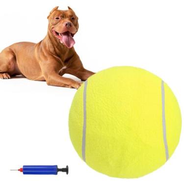 Imagem de Bola de tênis inflável SCENEREAL de brinquedo para cães 25 cm amarela