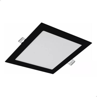 Imagem de Plafon Embutir Quadrado 25W Preto - Luz Branca 6500K