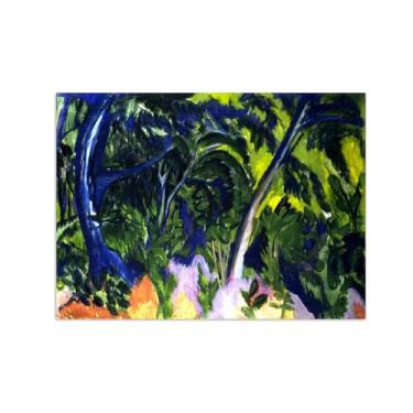 Imagem de Paisagem Abstrata Pôster Famosas Pinturas-Reprodução em Tela-Imagem Decoração Sala de Estar(Forest by Sea) 50x70cm-19x27in Sem Moldura