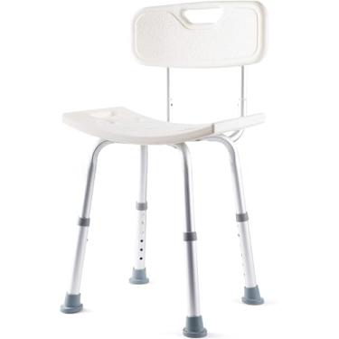 Imagem de Cadeira de chuveiro ajustável de altura para banheira e chuveiro da Dr Kay com encosto