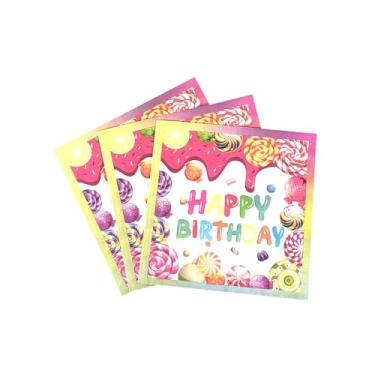 Imagem de Guardanapos de papel doces de feliz aniversário, guardanapos de sobremesa descartáveis, suprimentos de festa para chá de bebê, casamentos, aniversário, lembrancinhas de festa de bar 16,5 cm