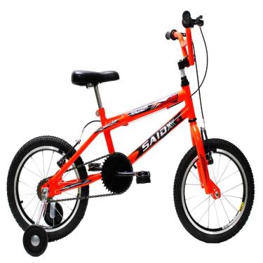 Imagem de Bicicleta Infantil Aro 16 Freios V-brake Rodinhas Cross Saidx Lar Neon