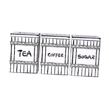 Imagem de Bothyi 3x Chá, Café, açúcar, Chá, Café, açúcar, Pote de Armazenamento, Multifuncional, Decorativo, Cozinha, Canisters para Balcão de Restaurante, Style C