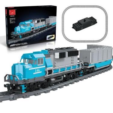 Imagem de Conjunto de blocos de construção de trem MOCBROPCS, modelo de locomoti