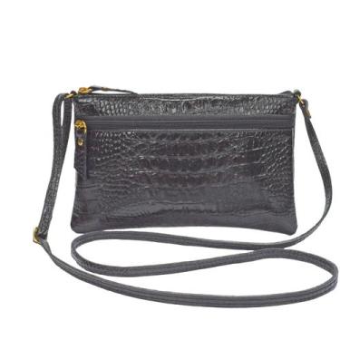 Imagem de Bolsa Pequena Couro Legitimo Feminina Transversal Compacta Madamix, Pr