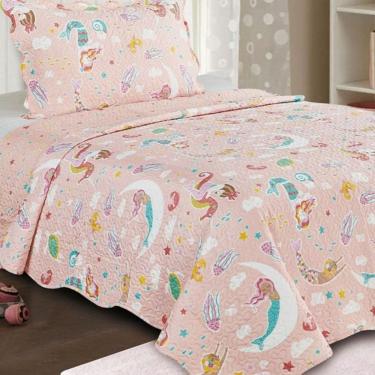 Imagem de Colcha Patchwork Solteiro Infantil Dupla Face 2 Peças Camesa