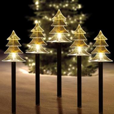 Imagem de Solar Christmas Pathway Lights ILLUMINEW, conjunto de 5 impermeáveis