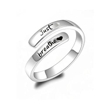 Imagem de StyleJella Anel ajustável inspirador – Anel de cura espiral de aço inoxidável, joia motivacional presente para mulheres/irmãs de irmandade, Metal, Sem pedra preciosa