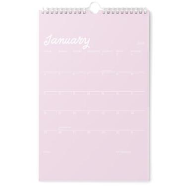 Imagem de Karto Calendário de parede 2026 - vertical 28 x 43 cm de janeiro de 2026 a junho de 2027 - Aumente sua produtividade e planejamento fácil com o calendário mensal estético - rosa claro