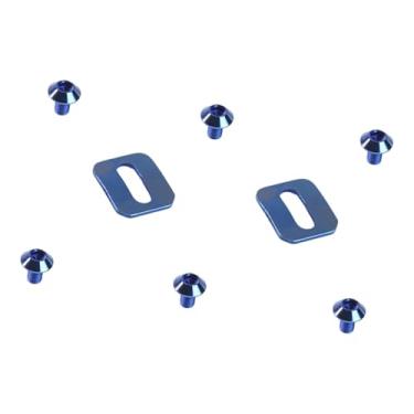 Imagem de Colaxi 2x Bicicleta Autobloqueante Pedal Juntas Arruelas Reparo Reposição Antiderrapante com Parafusos Pedal de Bicicleta Grampo Acessórios para Interior e, Azul