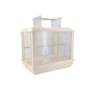Imagem de Gaiola de pássaro para animais de estimação papagaio ecológico transparente acrílico especial grande casa casa ninho de pássaro (off-white)